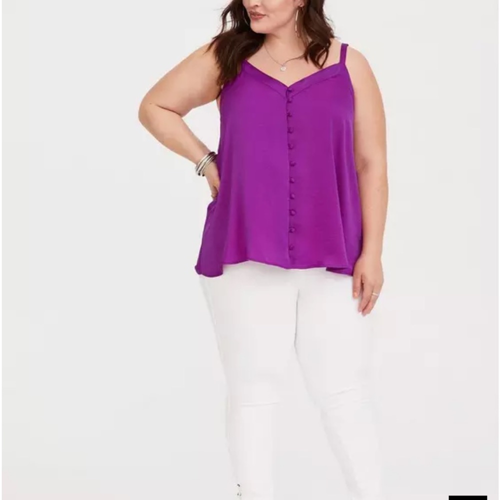 Torrid - Fuchsia Button-Loop Swing Cami